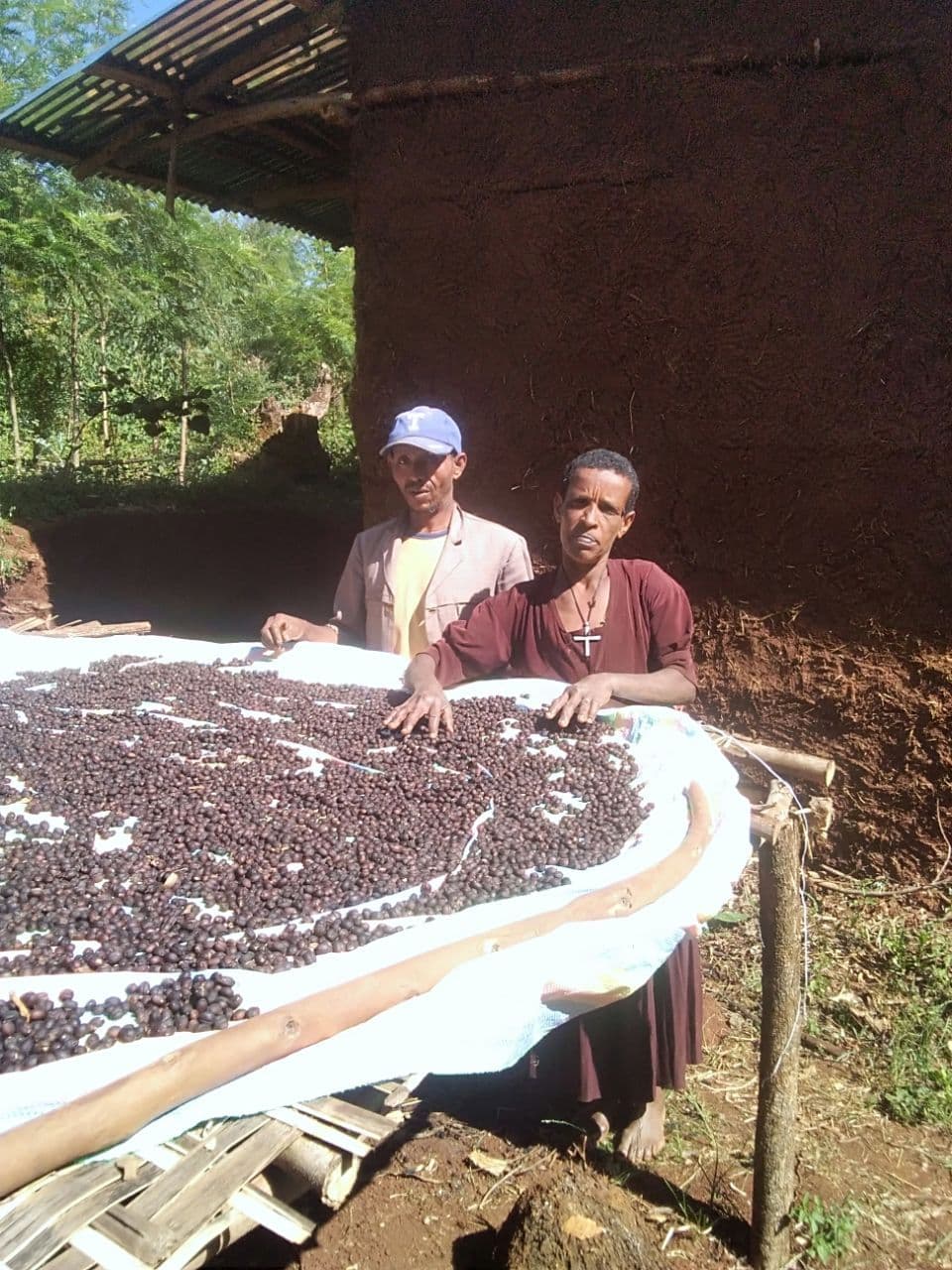 Belete and Yetubie at Drying Belete and Yetubie at Drying